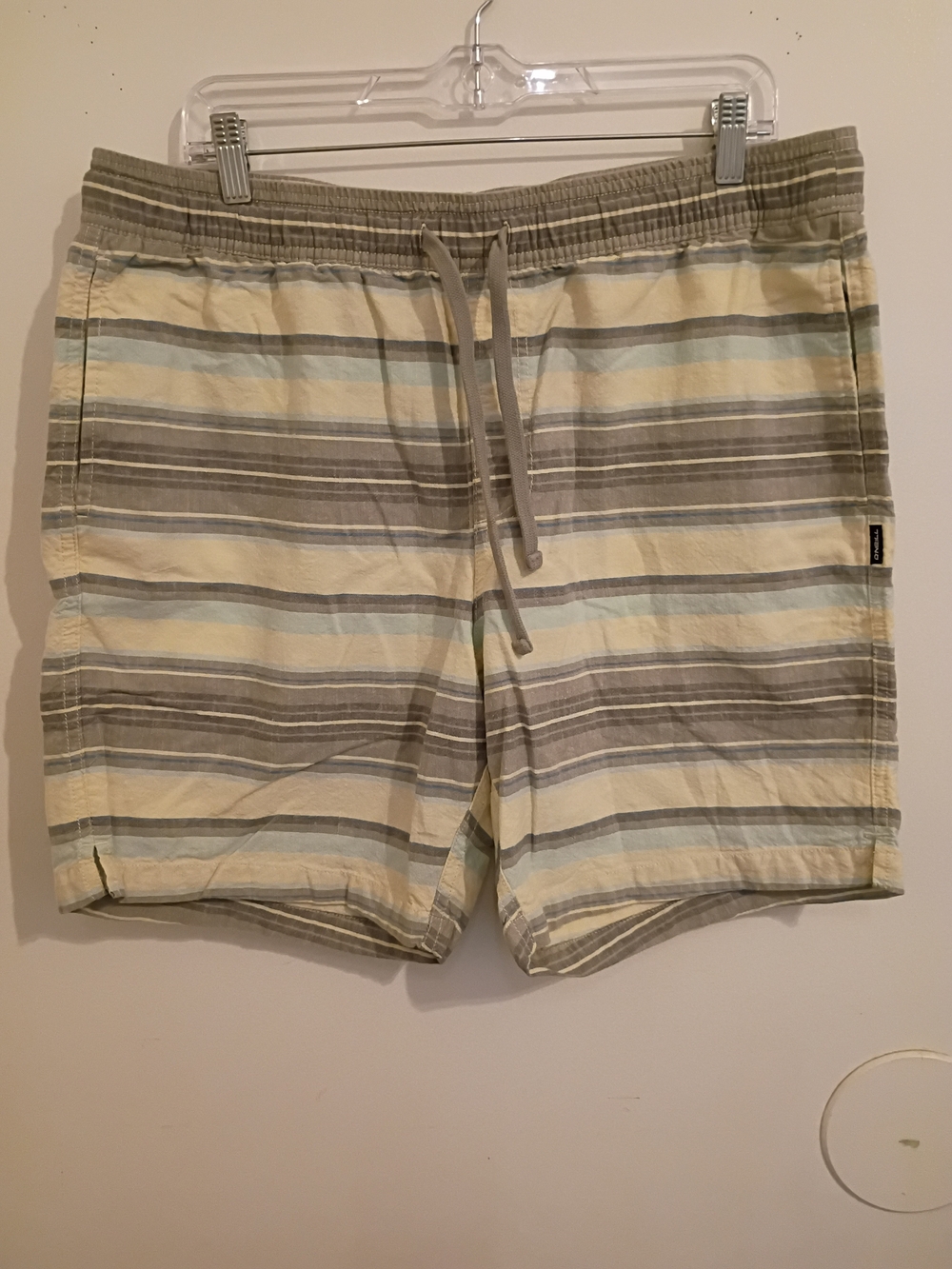 O'Neill Men's Striped- Gray & Cream Cotton And Linen Blend Sz XL